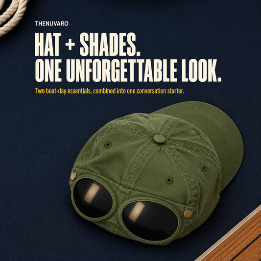 Pilot-Inspired Baseball Cap with Built-In Sunglasses