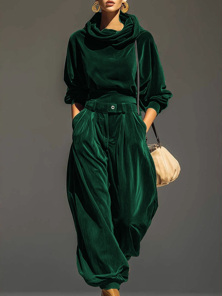 Luxe Velvet 2-Piece Fall & Winter Outfit Set
