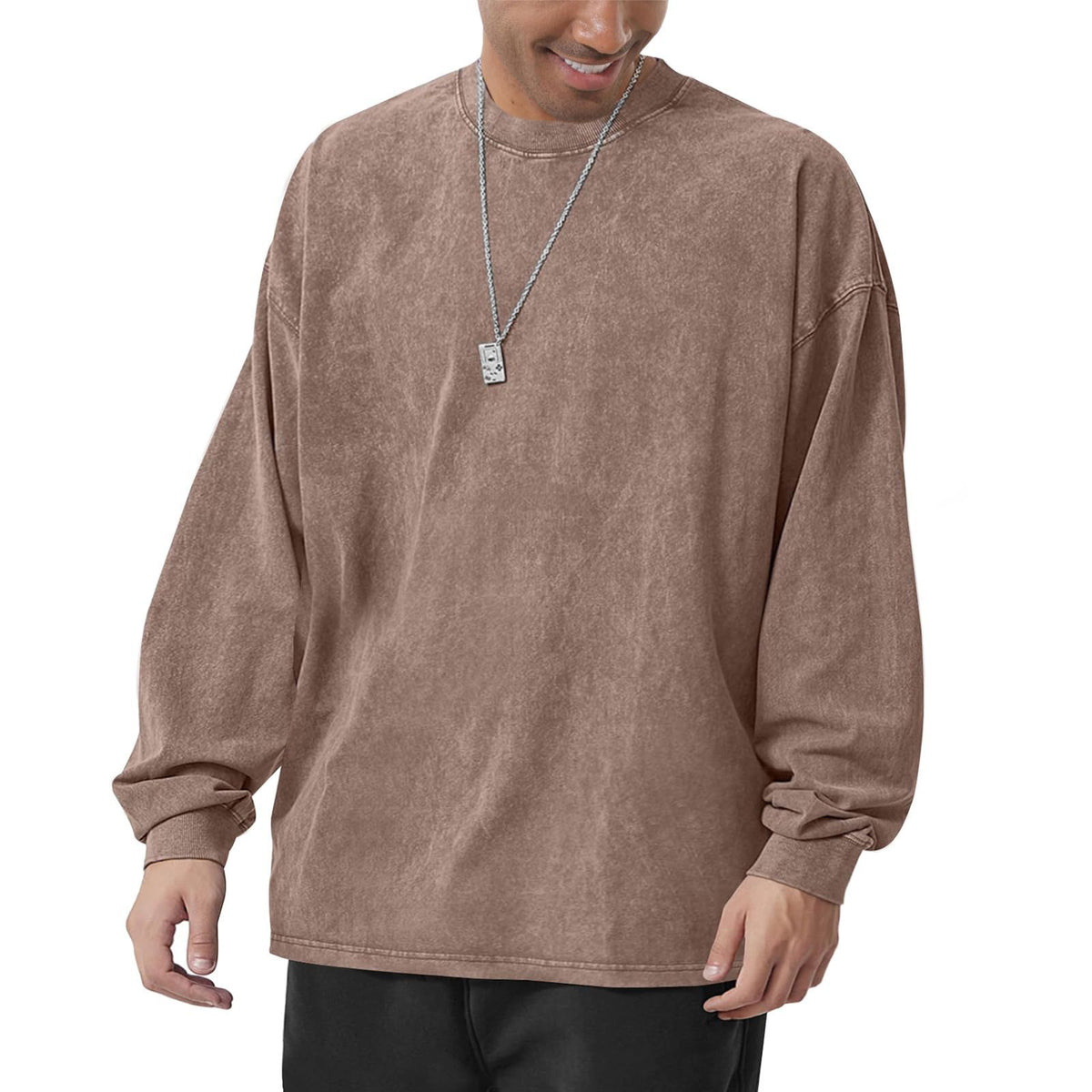 Men's Vintage Washed Long Sleeve Top