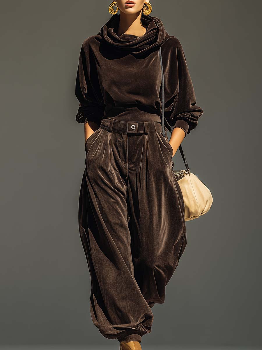 Luxe Velvet 2-Piece Fall & Winter Outfit Set