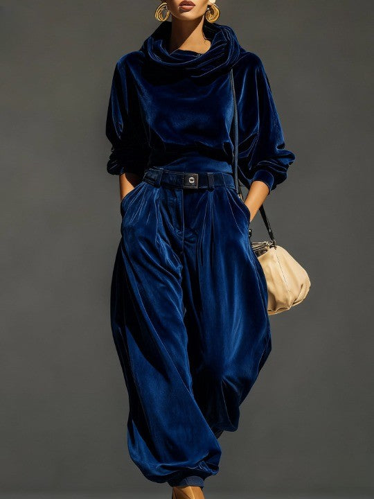 Luxe Velvet 2-Piece Fall & Winter Outfit Set