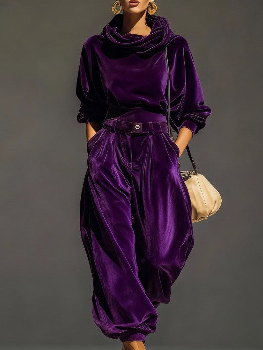 Luxe Velvet 2-Piece Fall & Winter Outfit Set