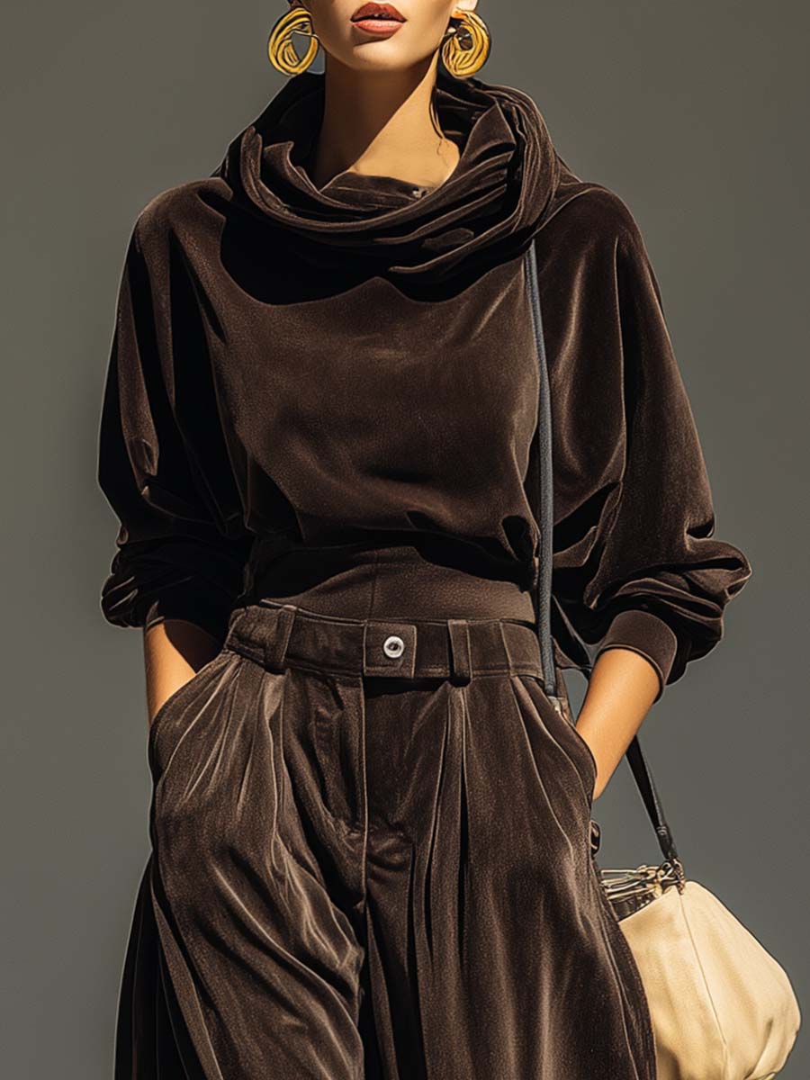 Luxe Velvet 2-Piece Fall & Winter Outfit Set