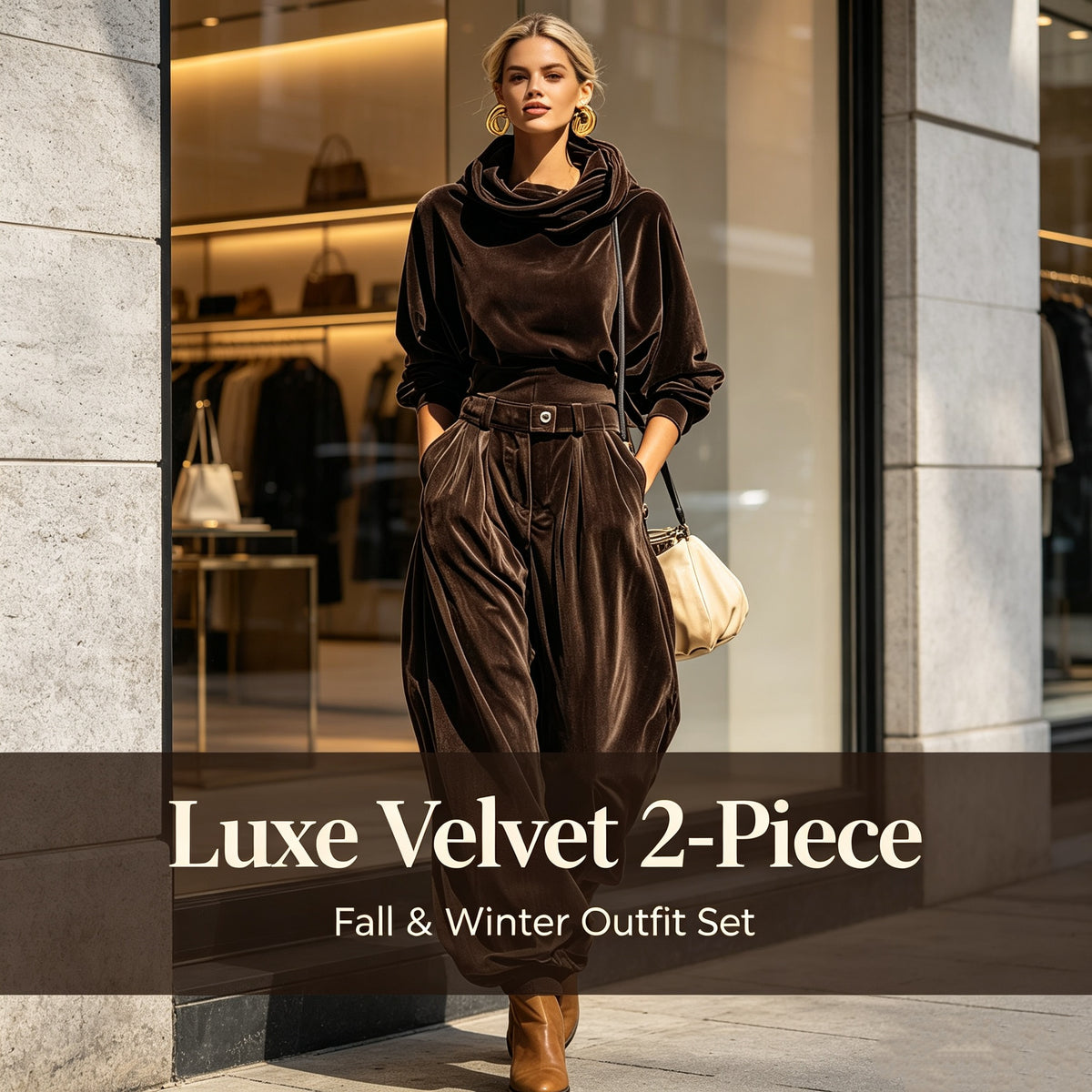 Luxe Velvet 2-Piece Fall & Winter Outfit Set