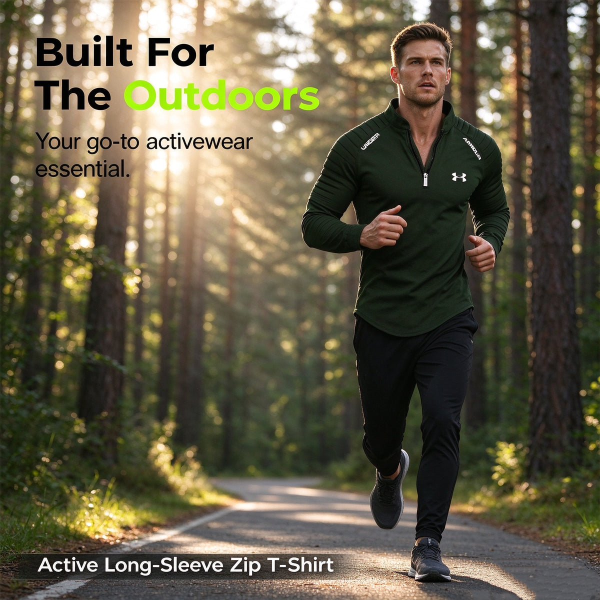 Active Long-Sleeve Zip T-Shirt