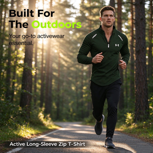 Active Long-Sleeve Zip T-Shirt