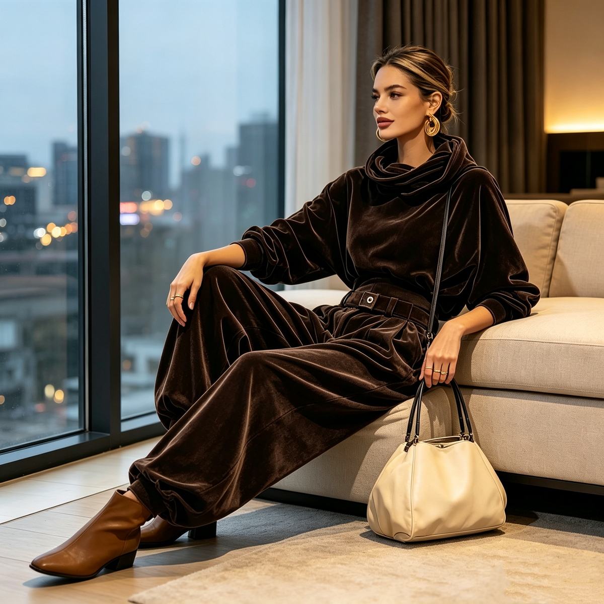 Luxe Velvet 2-Piece Fall & Winter Outfit Set